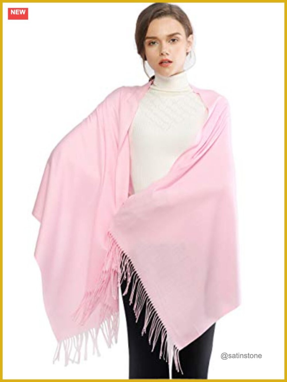 Fringe Shawl Wrap Pashmina Scarf for Wedding Evening